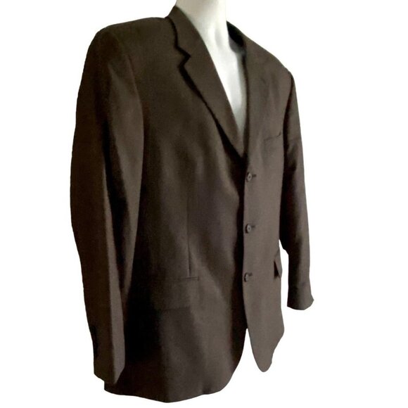 Alfani 3 Button Sport Coat Jacket Blazer Silk Wool Blend 43R - Picture 4 of 10